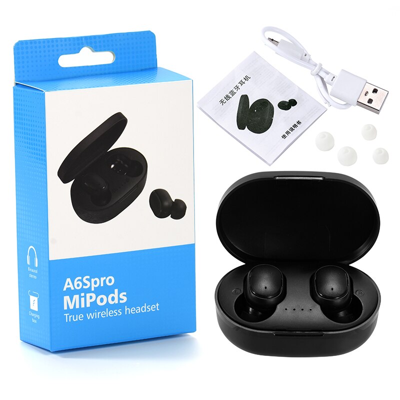 A6S TWS Bluetooth 5.0 earphone fone noise canceling earphone with microphone