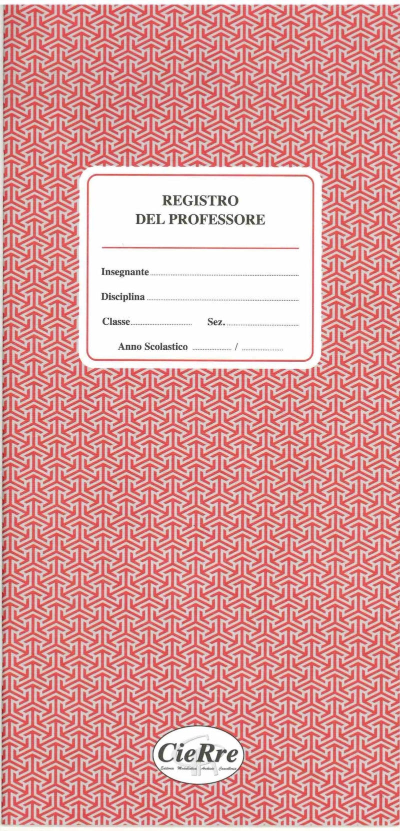 REGISTRO DEL PROFESSORE 1 classe F.to 16,5×34 cm CIERRE RISA40/1 – Italcart