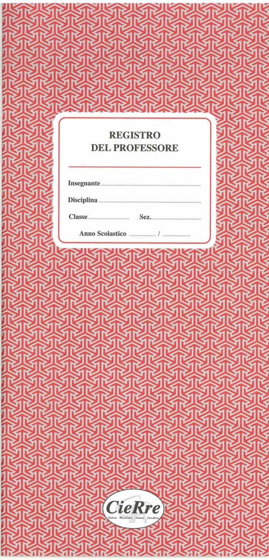 PROFESSOR'S REGISTER 1st class Size 16.5×34 cm CIERRE RISA40/1 – Italcart