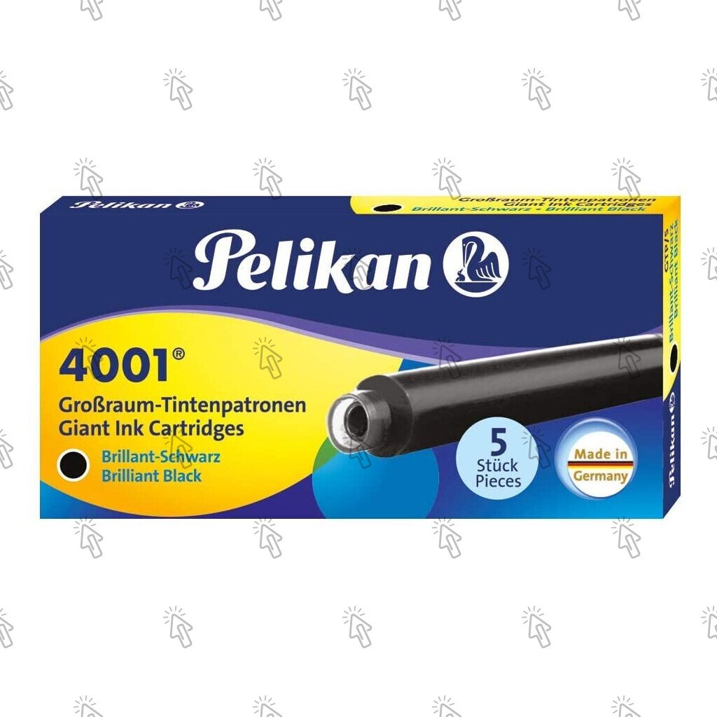 INK CARTRIDGE 4001 PELIKAN FOR CF FOUNTAIN PEN 5 BLACK RED AND BLUE CARTRIDGES