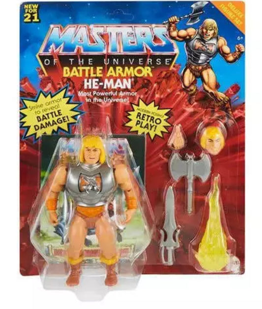 MASTERS OF THE UNIVERSE Origins He-Man Battle Armor Deluxe Action Figure Mattel