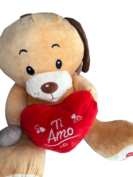 PLUSH TOY WITH HEART WRITING I LOVE YOU