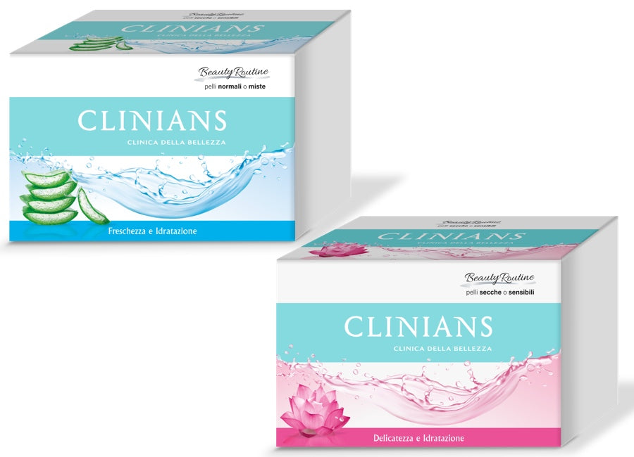 Clinians: pink box 8no blue) for all skin types - beautyToBusiness