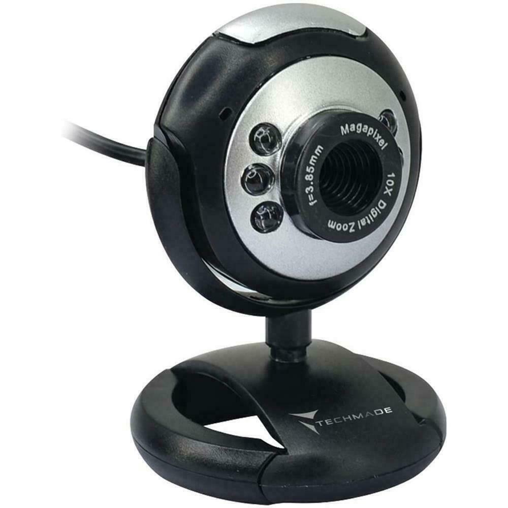 TECHMADE WEBCAM NERO PER SKYPE TEAMS ZOOM SMARTWORKING CON MICROFONO