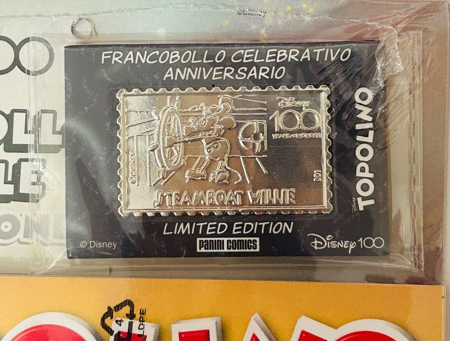 PANINI COMICS TOPOLINO 3542 CON FRANCOBOLLO 100 ANNI STEAMBOAT WILLIE (NUOVO)