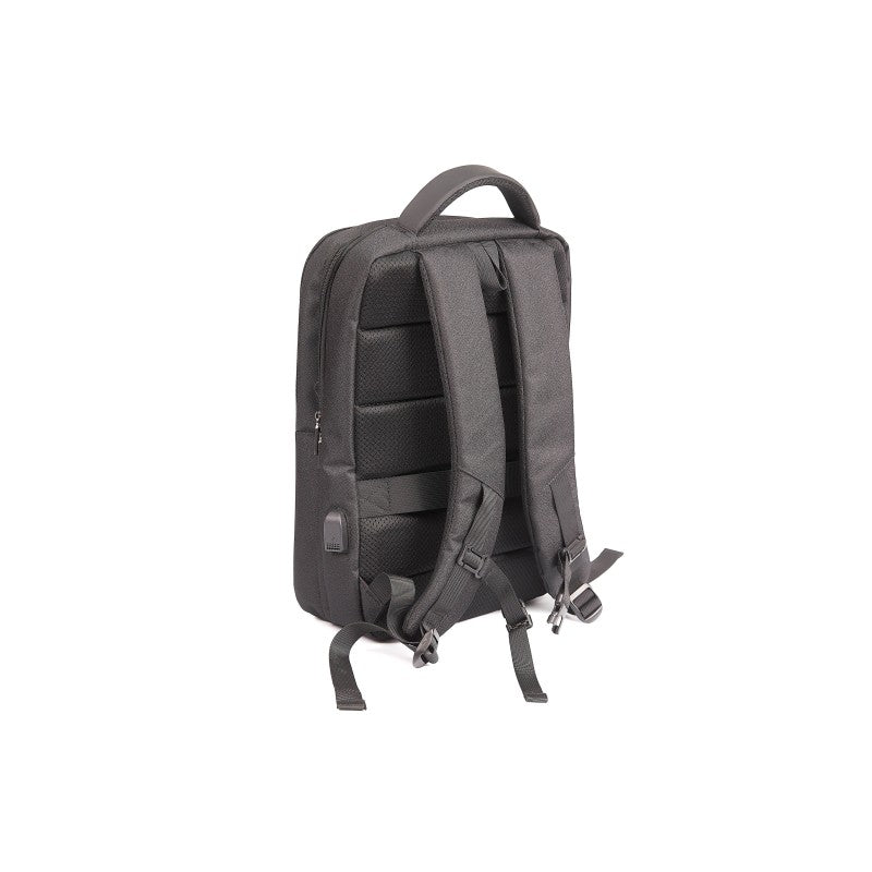 MEN'S PIERRE CARDIN LEATHER AND FABRIC BACKPACK WITH USB SOCKET - ALAN02 33972